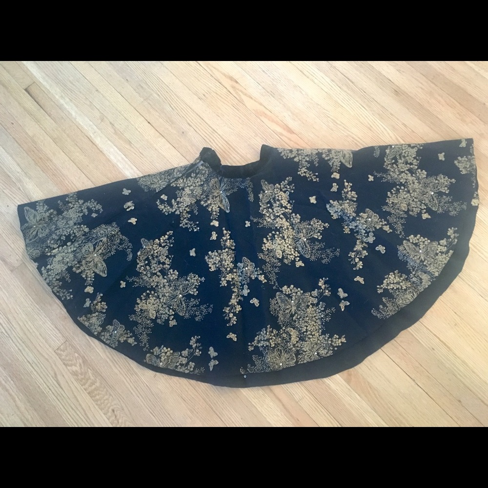 50s felt velvet flocked butterfly circle skirt